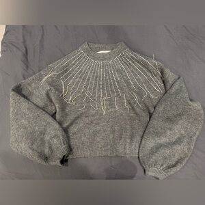Zara cropped sweater in size Medium. Color gray!